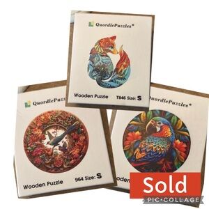 Quordle Colorful Wooden Puzzles Set of 3